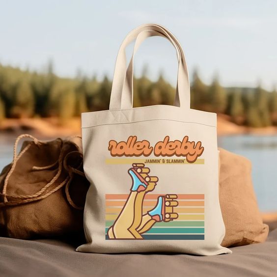 image of roller derby tote bag