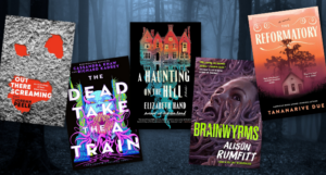a collage of new horror book covers