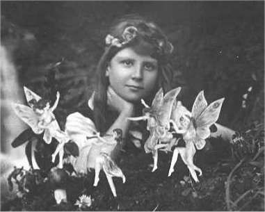 photograph taken by Elsie Wright in 1917 of Frances Griffiths with the alleged fairies.