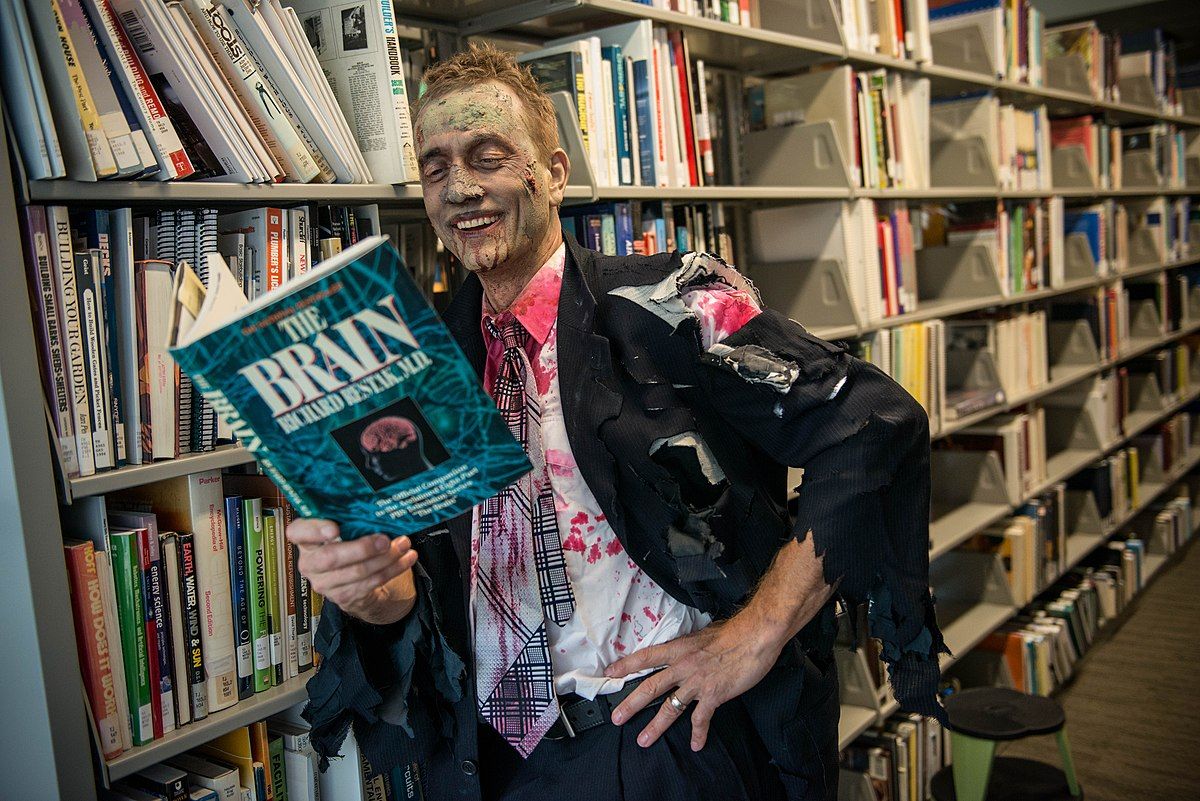 Librarian during Halloween