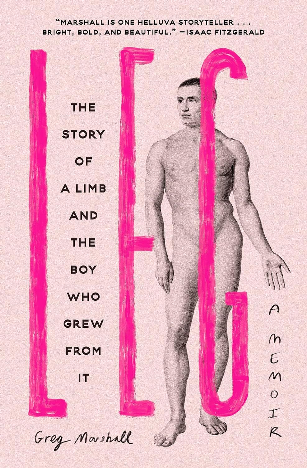 a graphic of the cover of ​​Leg: The Story of a Limb and the Boy Who Grew from It by Greg Marshall