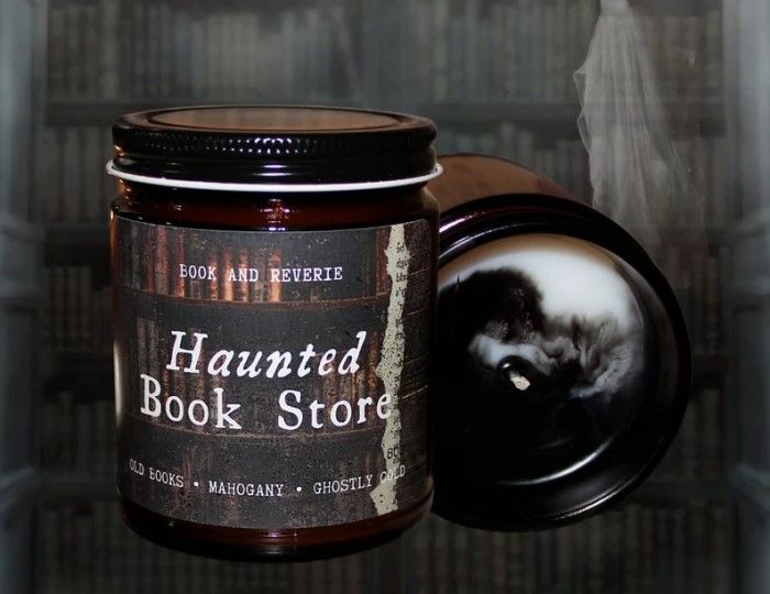 haunted bookstore candle