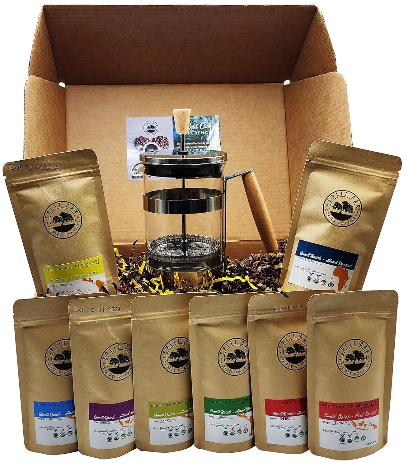 Coffee Gift Box Set 8 Assorted Organic Coffees