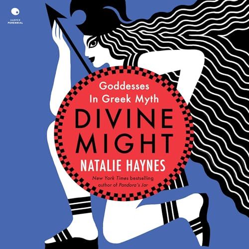 a graphic of the cover of Divine Might by Natalie Haynes