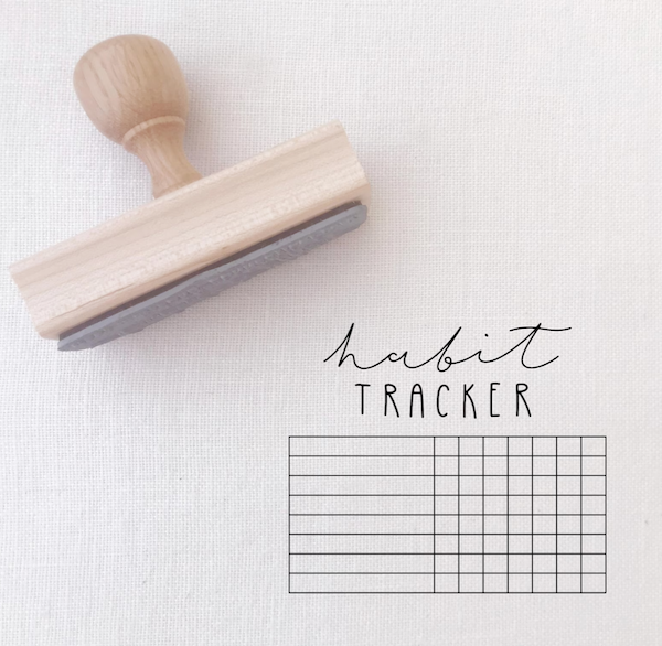 A stamp for tracking multiple habits over seven days.