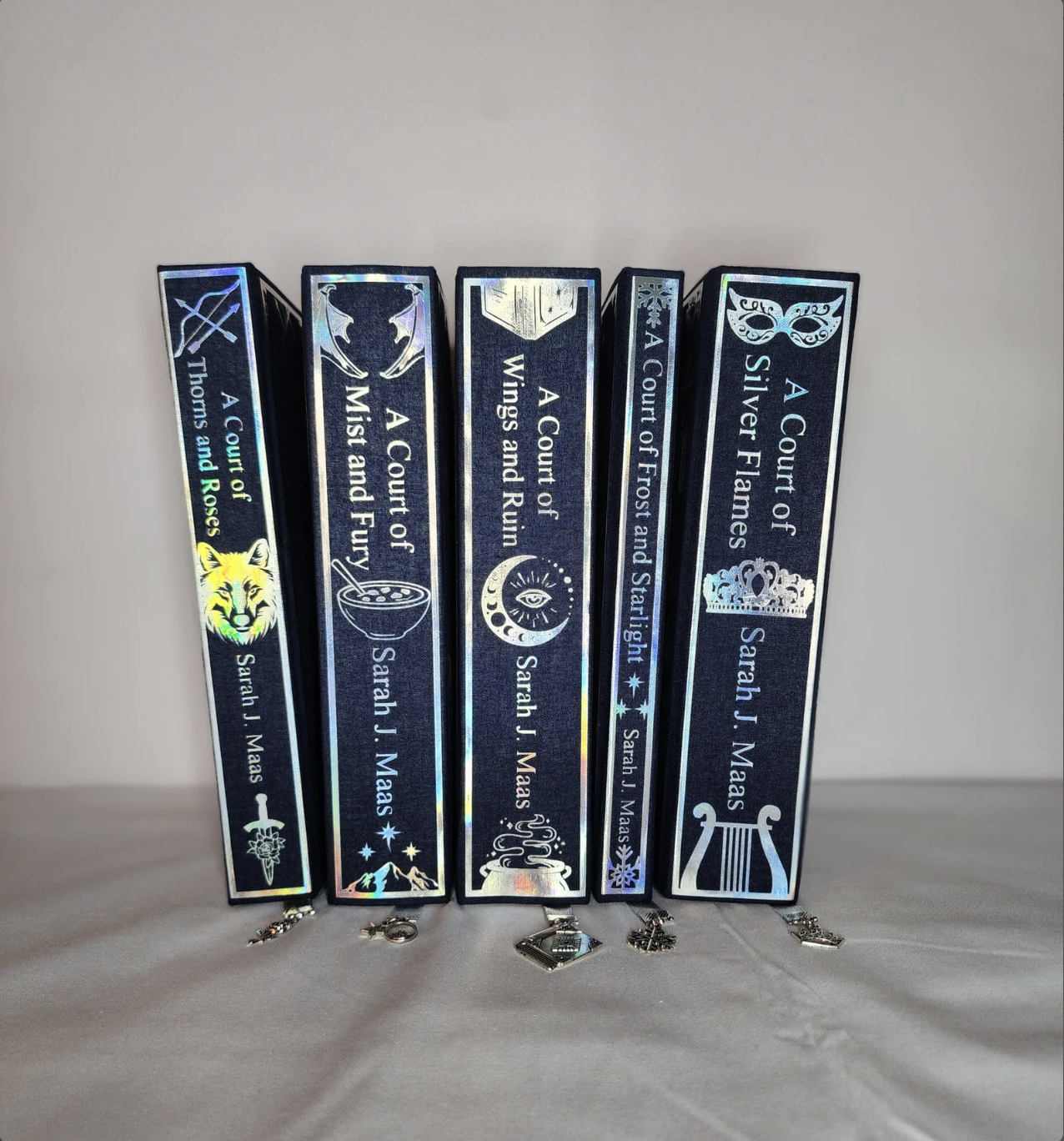 The ACOTAR book spines