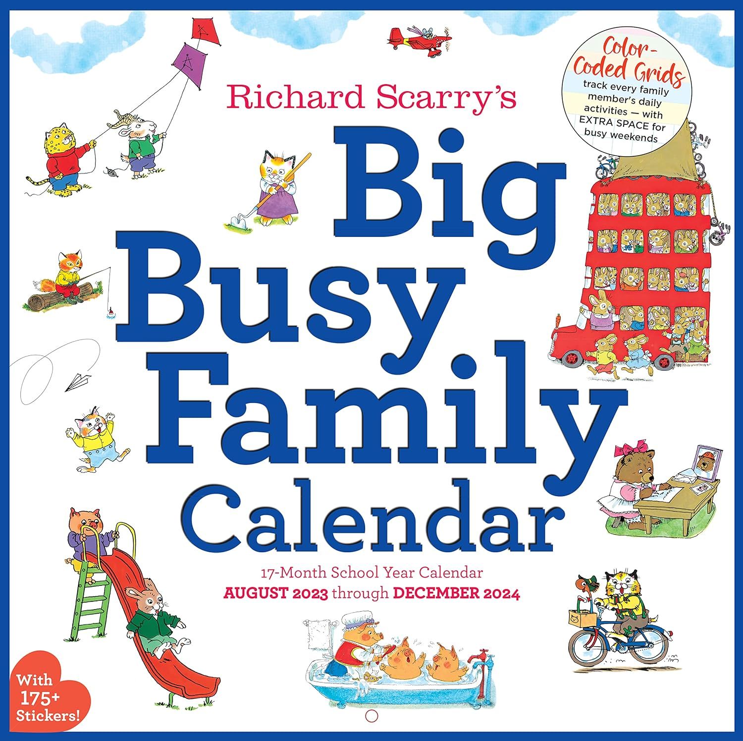 richard scarry big busy calendar 2024 cover