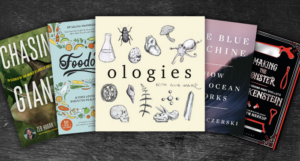 a collage of the Ologies icon and four of the book covers listed