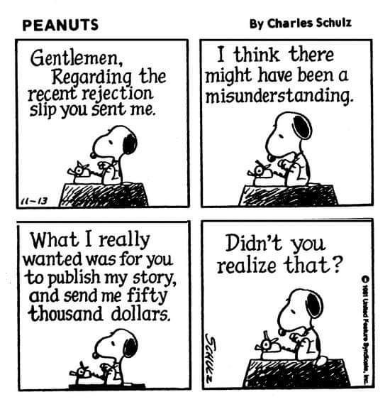 Snoopy Writing to Editor