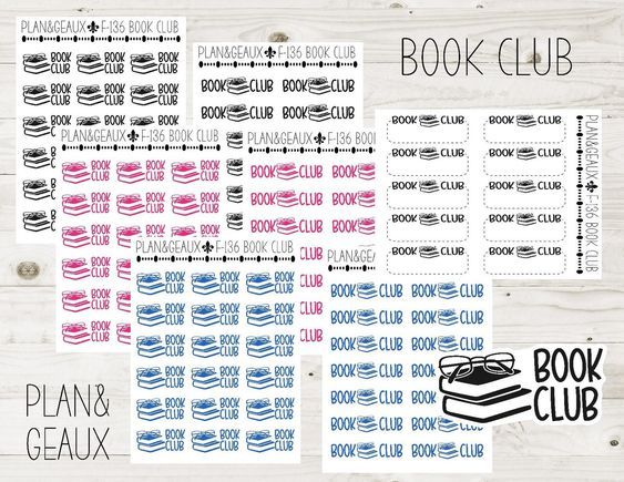 book club planner stickers