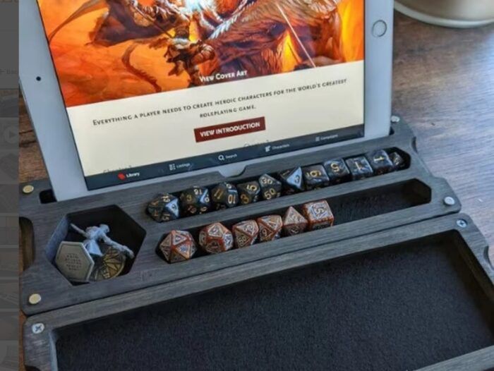 image of dnd dm screen with tablet stand