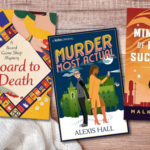 three of the queer cozy mysteries listed