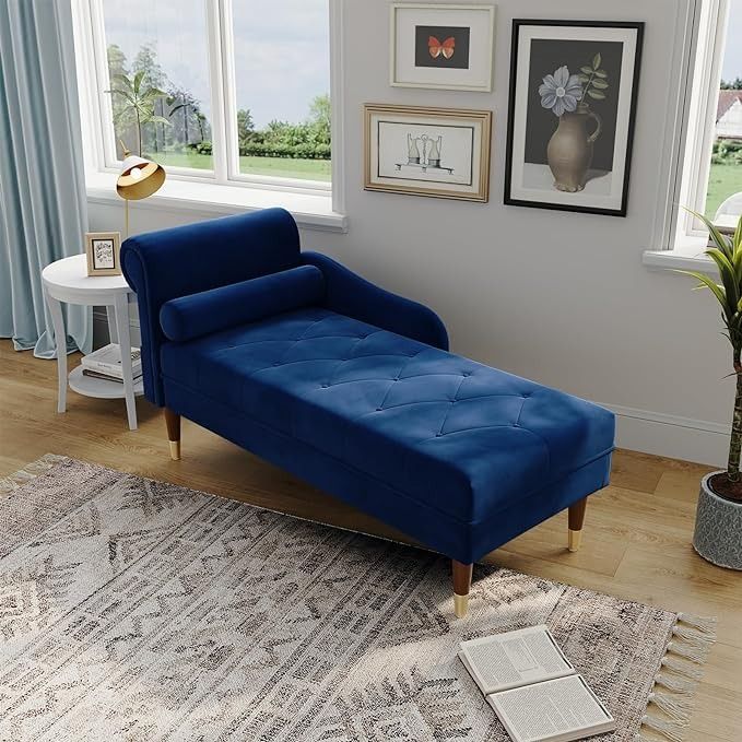 blue Velvet Chaise Lounge