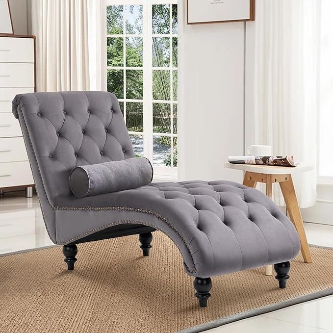 s-shaped velvet chaise lounge