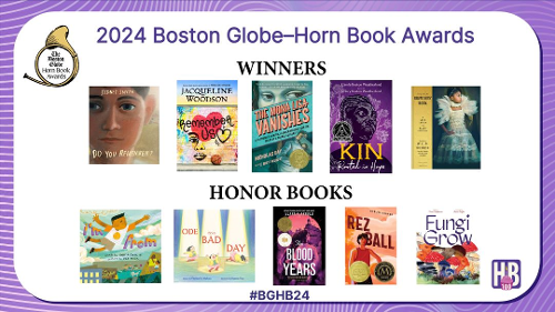 Image of the winners and honor books for the boston globe-horn book awards 2024
