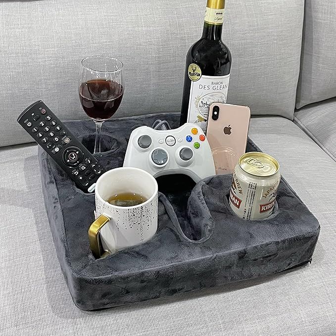 Couch and Bed Cup Holder Pillow