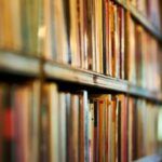 books on library shelves