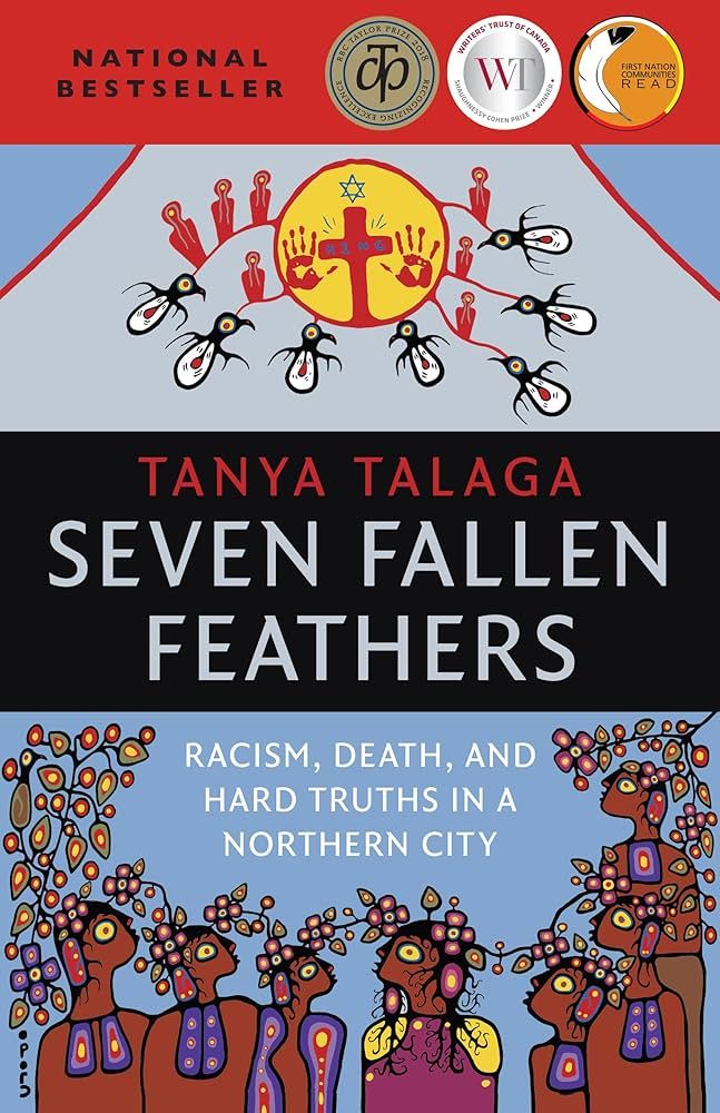  a graphic of the cover of Seven Fallen Feathers cover