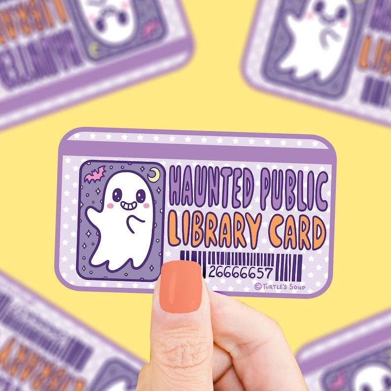 Haunted Library Card sticker