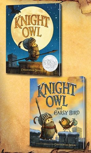 Book covers of Knight Owl and Knight Owl and Early Bird by Christopher Denise